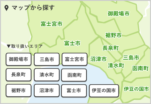 静岡県東部エリアのマップ